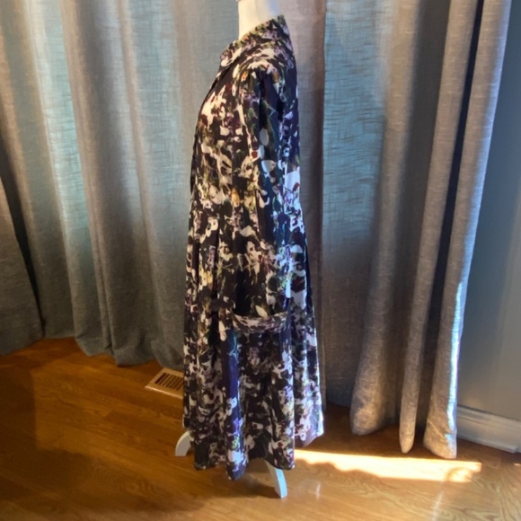 Dalia Macphee Pleated Shirt dress Multicolored abstract floral 33382 - Picture 6 of 13
